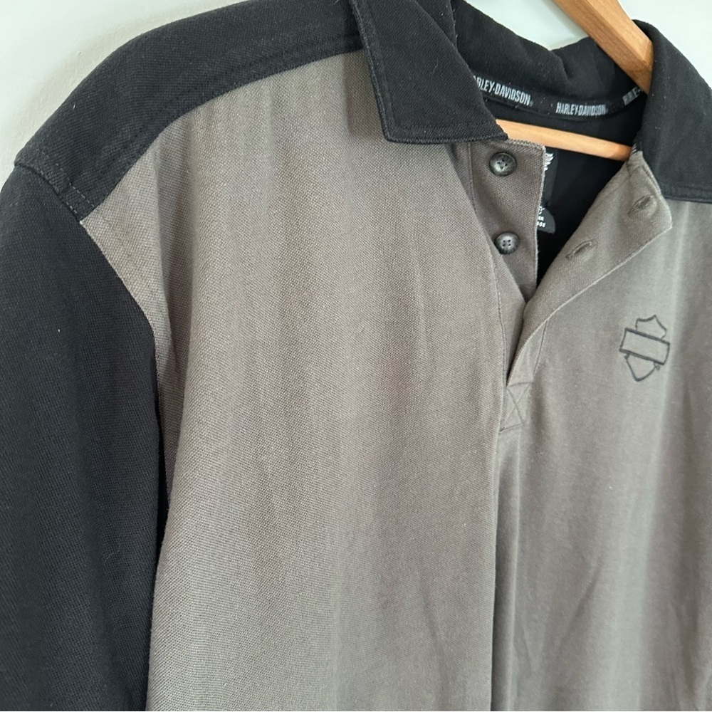 Harley Davidson Motorcycles Men’s Gray & Black Polo Shirt Size Medium - Picture 5 of 10